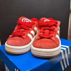 Adidas Red and White Sneakers Vibrant Design